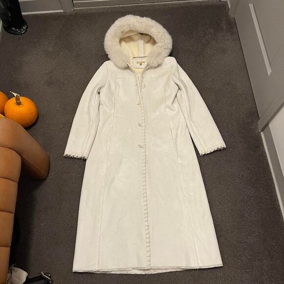 Y2K Wilson’s Leather Fur Hooded Maxi Length Coat - Picture 2 of 8